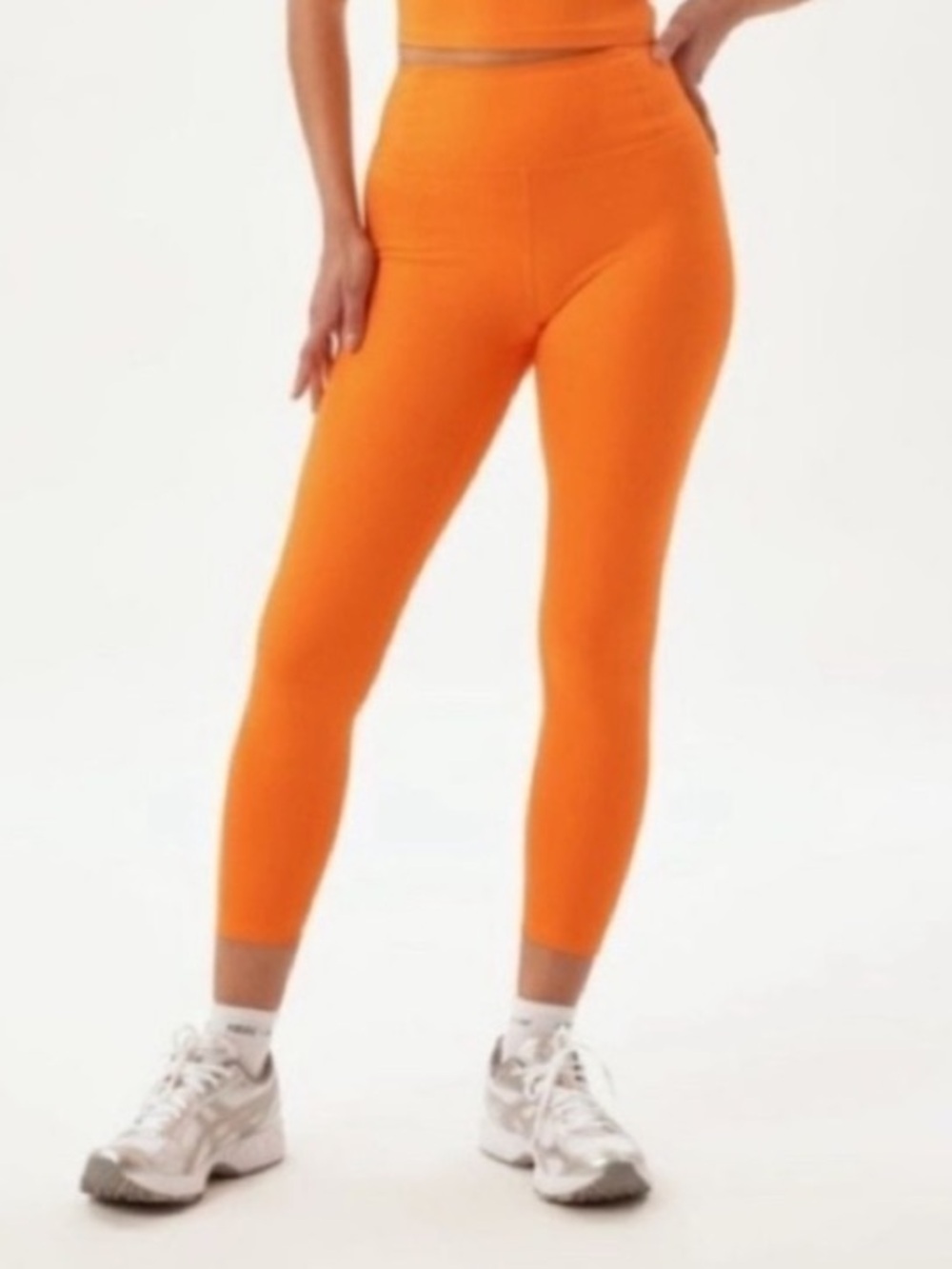 Girlfriend Collective Neon Orange Compressive Ribbed Leggings